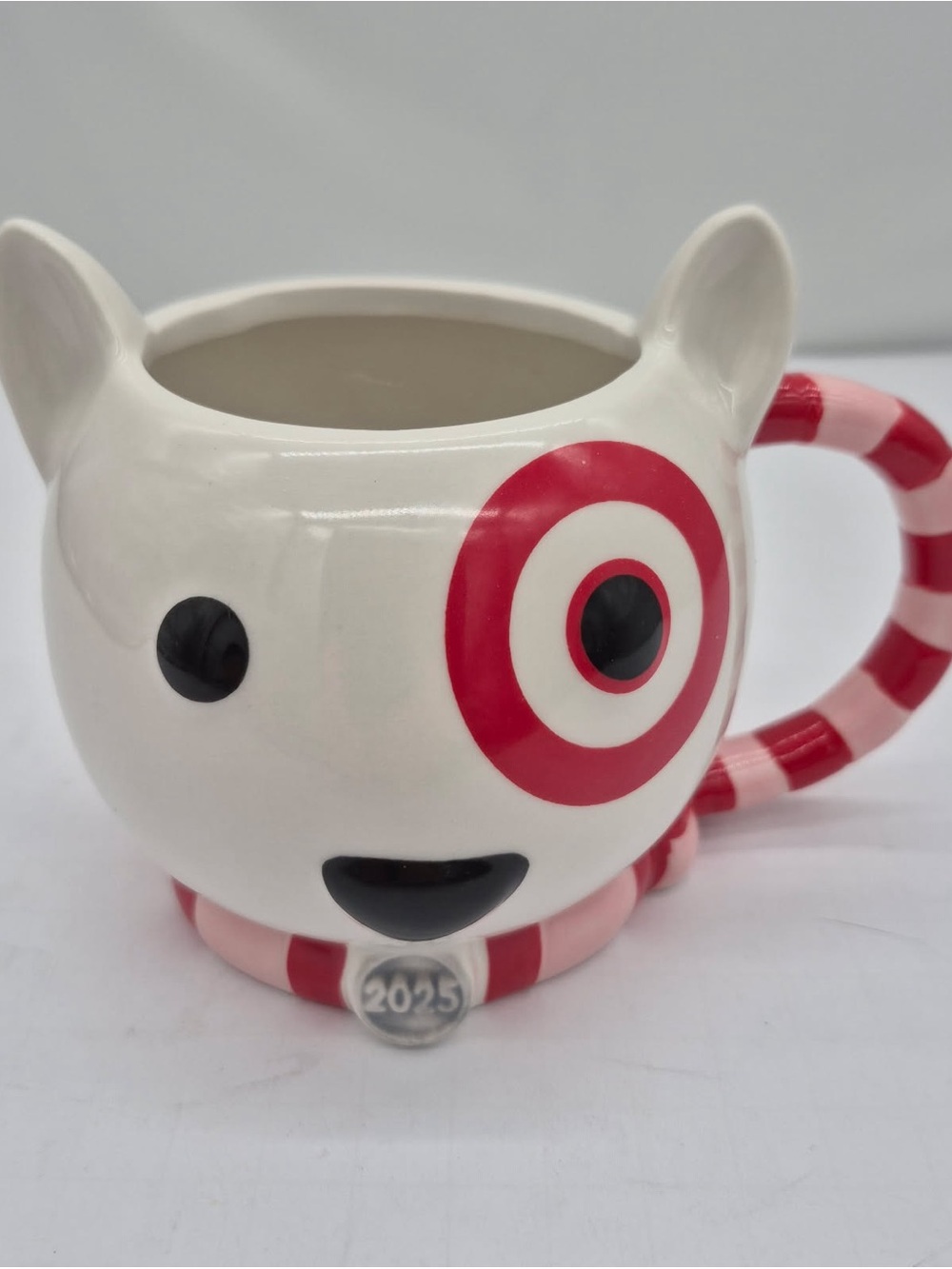 2025 Target Bullseye Dog Red Pink Scarf 10 fl oz Coffee Cocoa Mug Cup